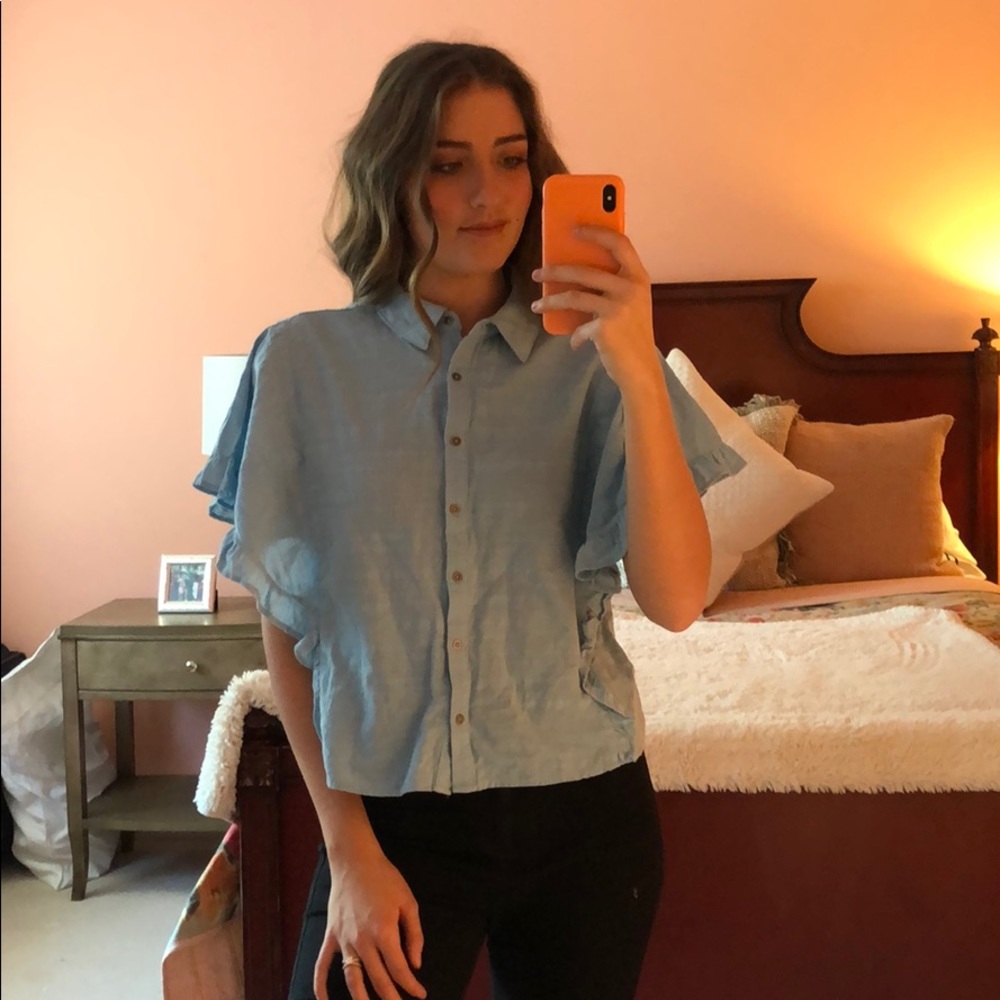 Universal Thread Blue Button Down Blouse